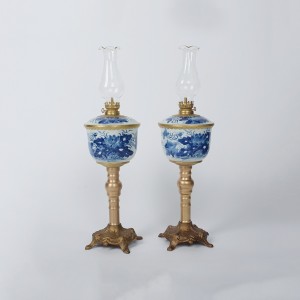 Đèn dầu bát nắp sen xanh cỡ lớn