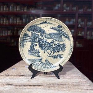 Đĩa gốm trang trí Bát Tràng Vinh Quy Bái Tổ 35cm