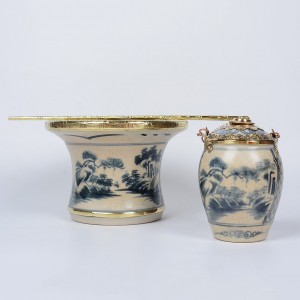 Điếu bát men rạn bọc đồng Sơn Thủy