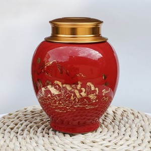 Hộp đựng chè đỏ vẽ vàng Mã Đáo Thành Công