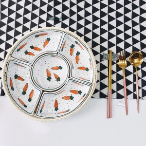 Khay mứt mây vẽ carrot trắng