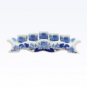 Kỷ chén rượu thẳng men lam Vạn Phúc Trường An