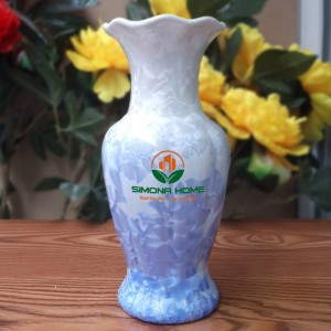 Lọ hoa men kết tinh in logo dáng lộc bình S2