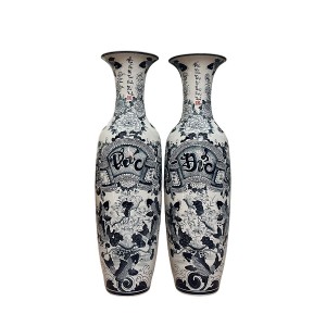 Lọ lộc bình Bát Tràng men chàm Đức Phúc 1m4