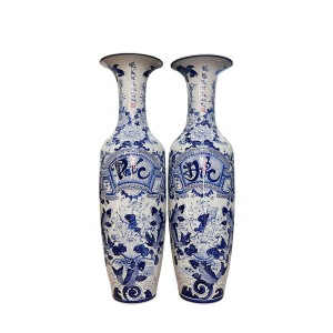 Lọ lộc bình Bát Tràng men lam Đức Phúc 1m6