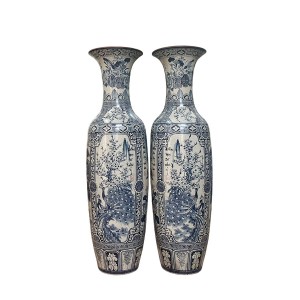 Lọ lộc bình Bát Tràng men rạn vẽ kỹ Tứ Quý 1m4