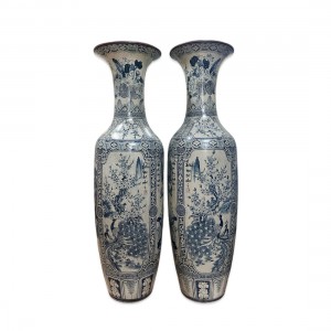 Lọ lộc bình Bát Tràng men rạn vẽ kỹ Tứ Quý 1m6