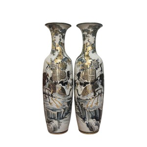 Lọ lộc bình Bát Tràng Ngũ Phúc vẽ vàng công nghệ nano 1m4