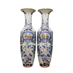 Lọ lộc bình Bát Tràng Phúc Đức vẽ vàng 24k 1m6