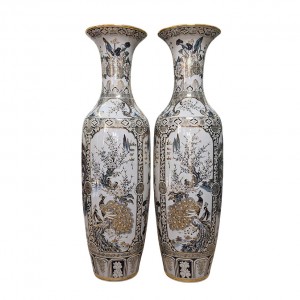 Lọ lộc bình Bát Tràng Tứ Quý vẽ vàng 24k 1m6