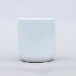 Ly sứ men trắng dáng trụ không quai