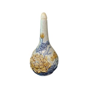 Nậm 1 bầu men rạn nổi Hoa sen cao cấp Trường Xuân S1