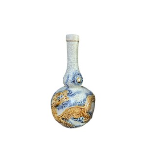 Nậm 2 bầu men rạn nổi rồng cao cấp Trường Xuân S2