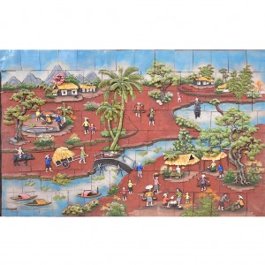 Tranh gốm ốp tường Đồng quê