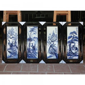 Tranh tứ quý Tùng Cúc Trúc Mai đắp nổi 87x43cm