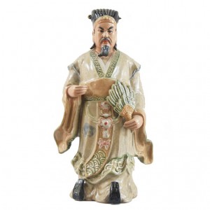 Tượng sứ Khổng Minh Gia Cát Lượng men rạn cao 60cm