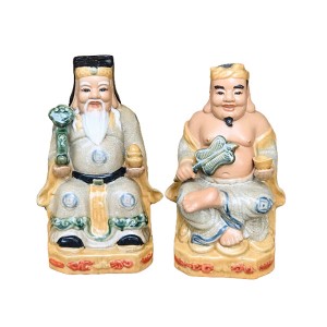 Tượng sứ Thần Tài Thổ Địa bệ ngai cao 30cm