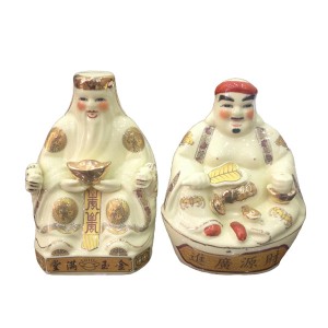 Tượng Thần Tài Ông Địa vàng kim cao 18cm