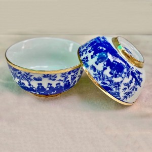 Bát thờ men lam Trúc Lâm Thất Hiền bọc đồng